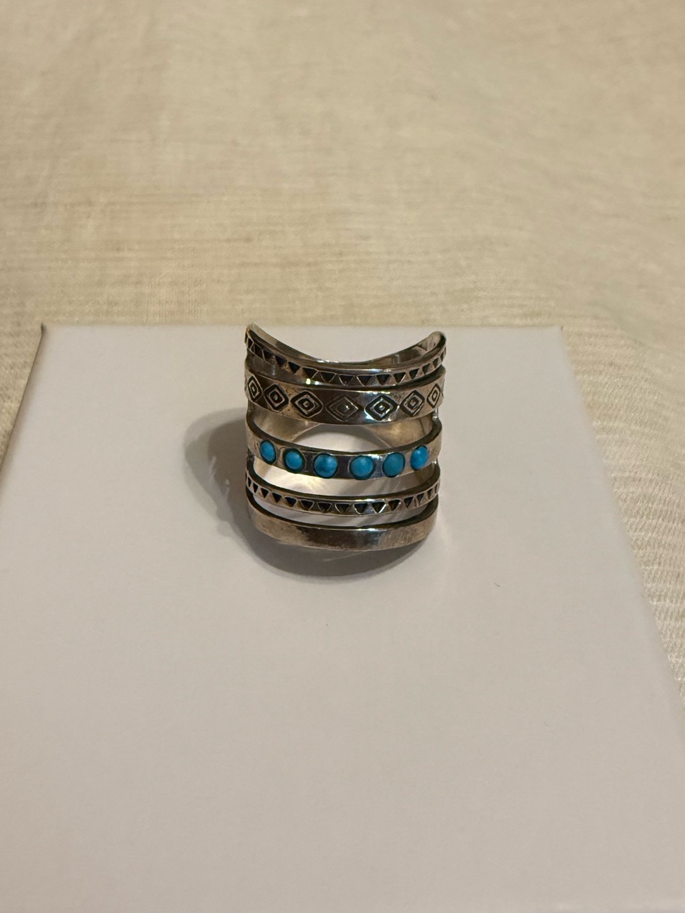 Boho Sterling silver turquoise ring